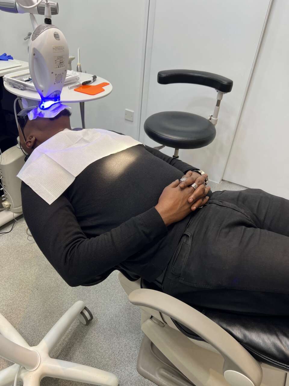 patient receiving philips zoom led dental treatment