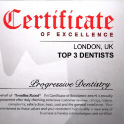 Award certificate close-up